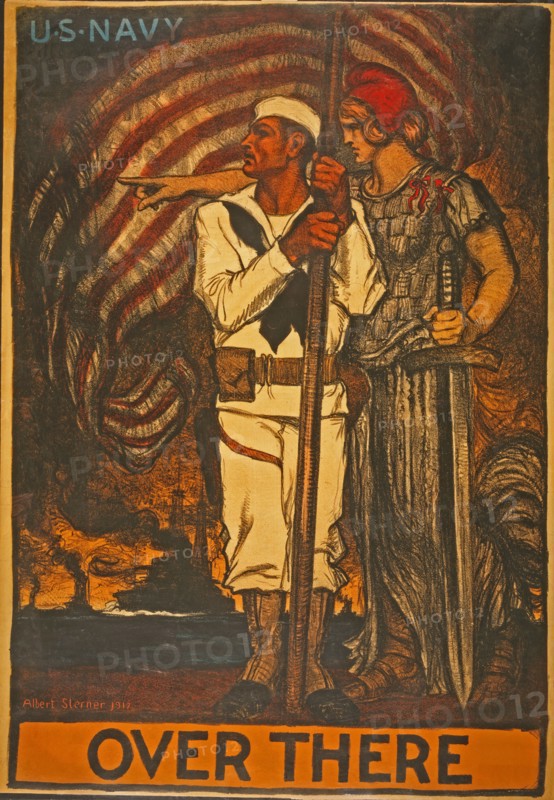 U.S. Navy Recruitment Poster Over There, 1917.