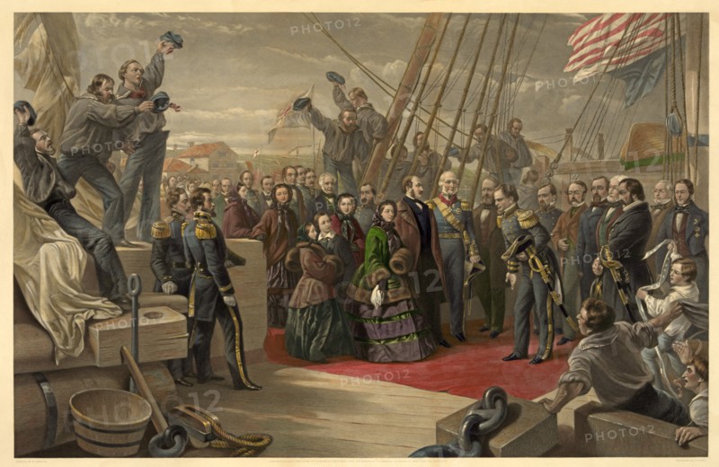 Queen Victoria visiting HMS Resolute, 16th December, 1856.
