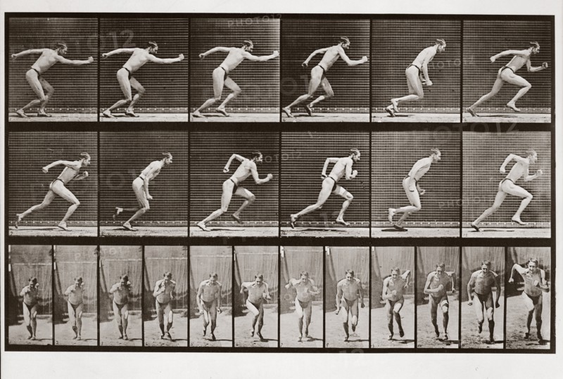 Man running, Plate 59 from Animal Locomotion, 1887 (photograph)