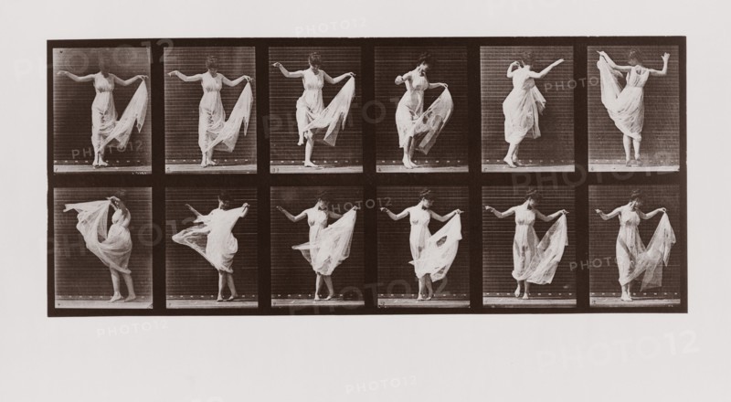Woman dancing, Plate 107 from Animal Locomotion, 1887 (photograph)