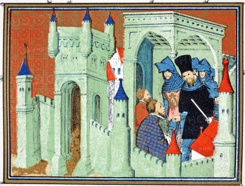 Dukes of Exeter and Surrey deliver the King's message to the Duke of Lancaster, 19th Century.