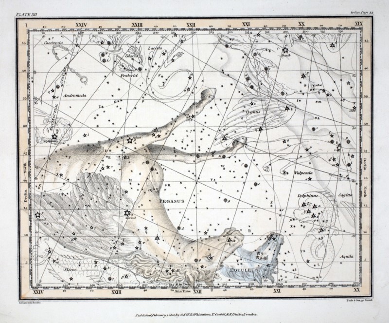 The Constellations (Plate XII) Pegasus, and Equuleus, 1822.