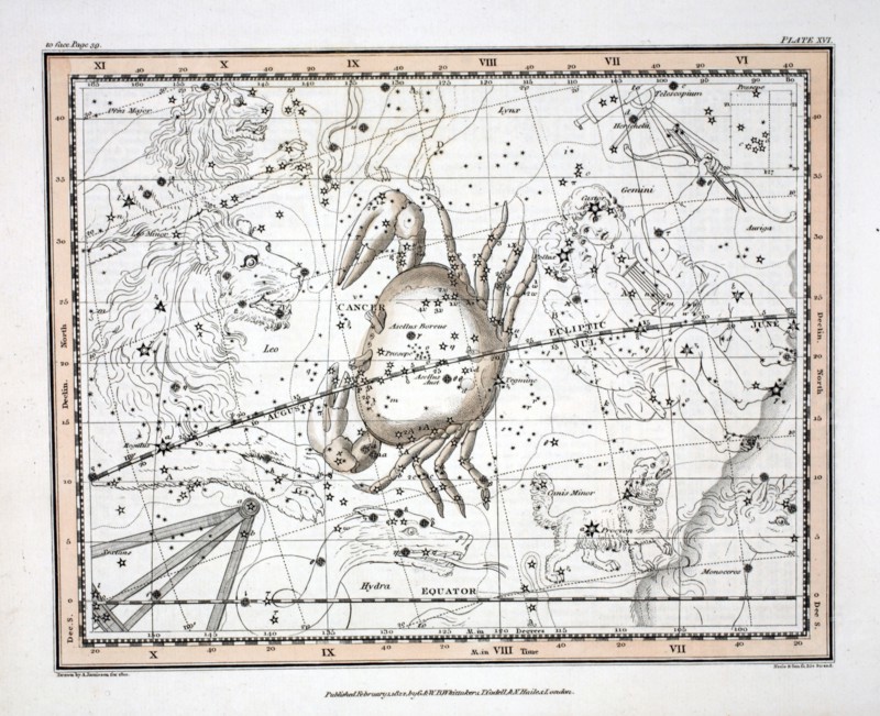 The Constellations (Plate XVI) Cancer, 1822.