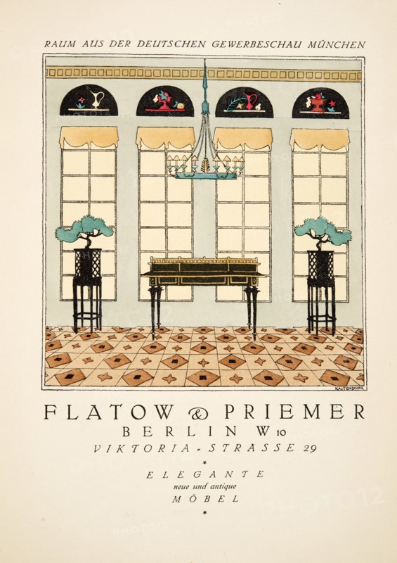 Advertisement for Flatow & Priemer, from Styl, pub. 1922 (pochoir Print)