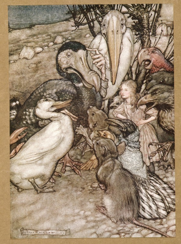 But who has won?  from Alice's Adventures in Wonderland, by Lewis Carroll, pub. 1907 .