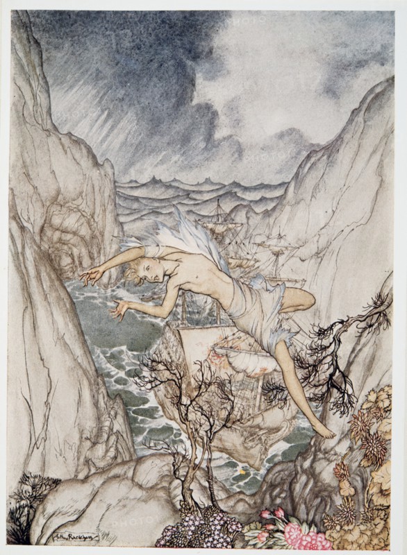 Safely in harbour is the king's ship, illustration from 'The Tempest', 1926.