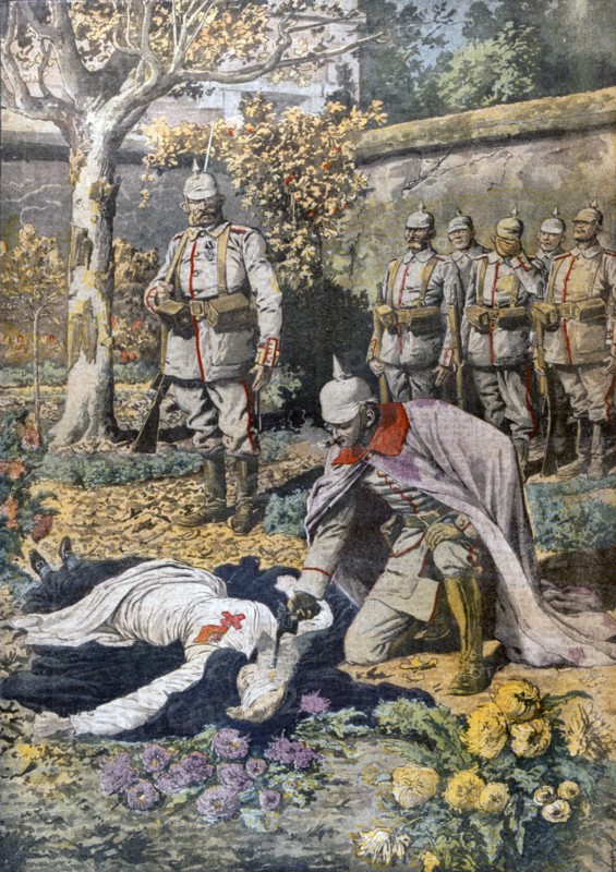 The Execution of Edith Cavell from Petit Journal,  pub.  November 1915 (colour lithograph)