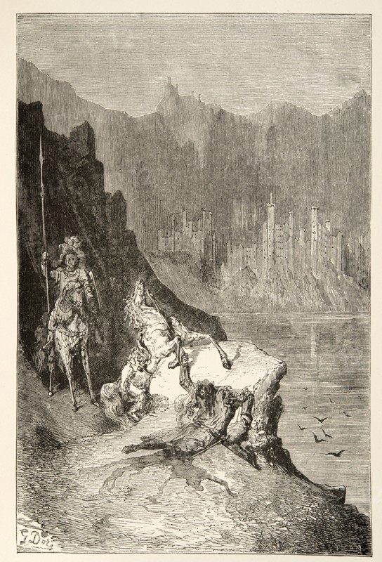 Balin Slays Sir Lanceor, from Stories of the Days of King Arthur by Charles Henry Hanson, pub. 1898