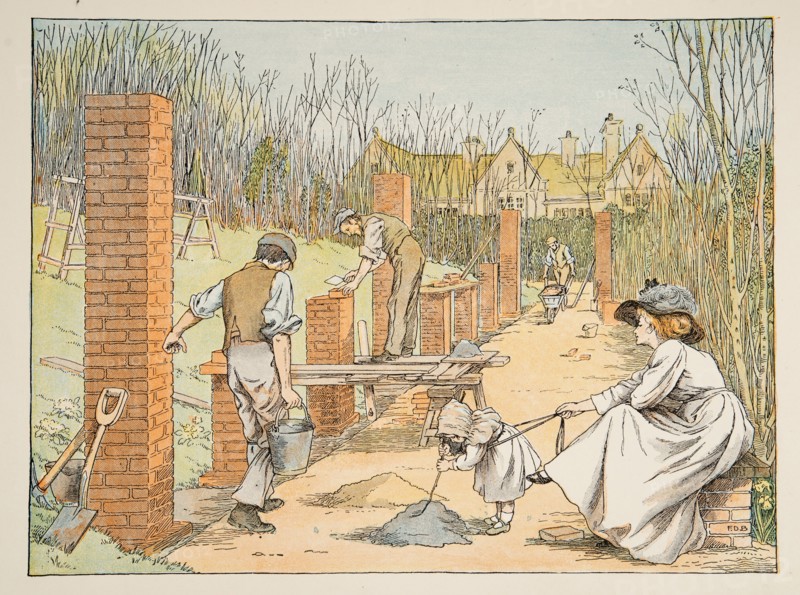 The Builder,  from Four and Twenty Toilers, pub. 1900 (colour lithograph)