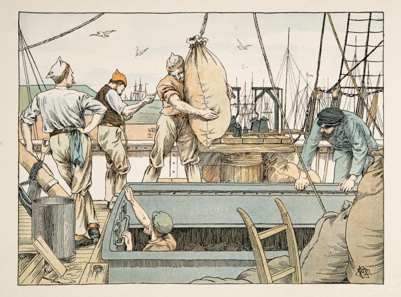 The Stevedore,  from Four and Twenty Toilers, pub. 1900 (colour lithograph)