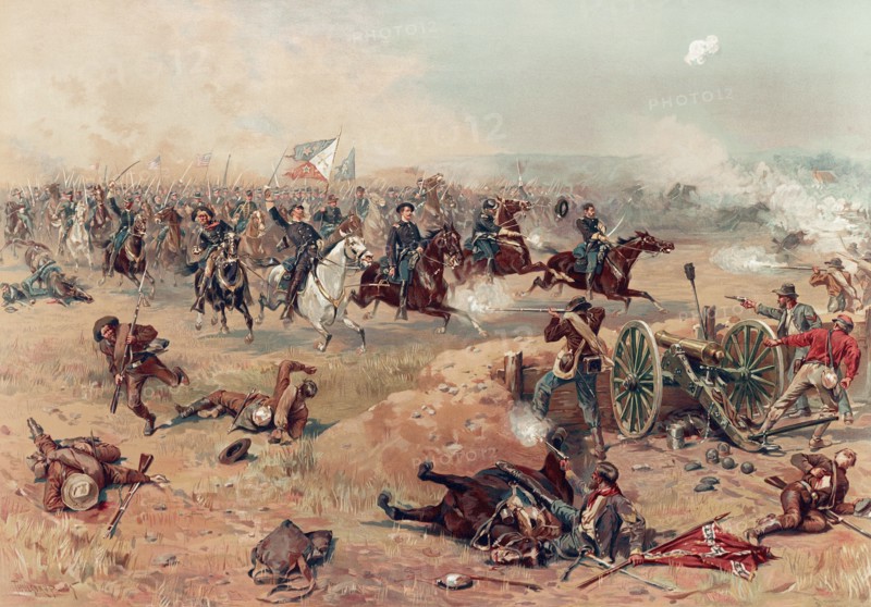Sheridan's Final Charge at Winchester, pub. :. Prang & Co., 1886 (colour lithograph)