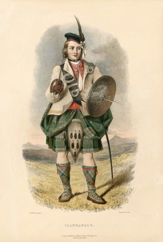 Clanranald, from The Clans of the Scottish Highlands, pub. 1845 (colour lithograph)