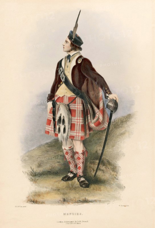 Menzies, from The Clans of the Scottish Highlands, pub. 1845 (colour lithograph)