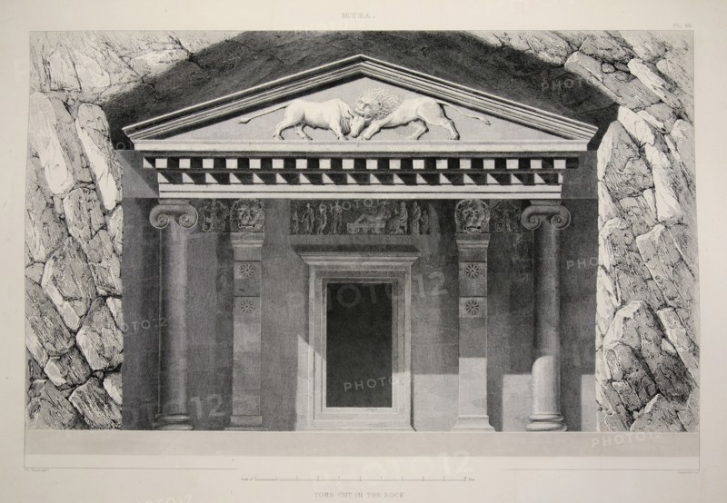 Myra - Tomb Cut in the Rock, pub. 1863 (lithograph). Creator: English School (19th Century).