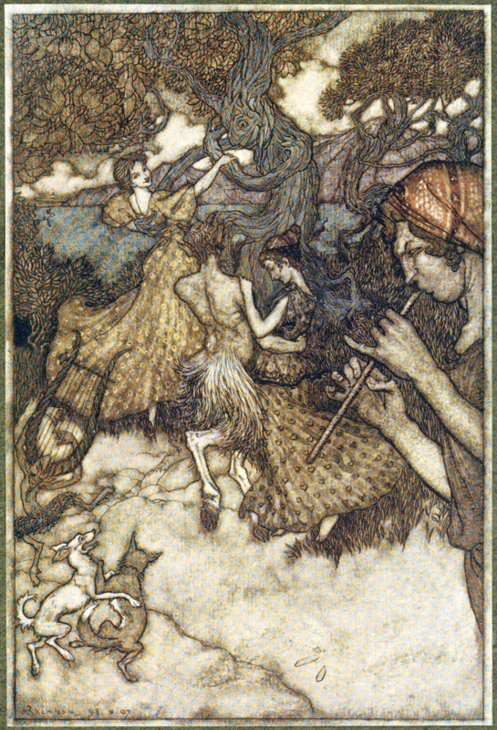 If Orpheus first produced the waltz ., from The Ingoldsby Legends, pub. 1907. Creator: Arthur Rackham (1867 - 1939).