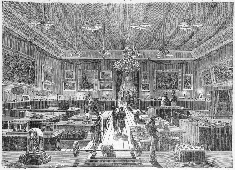 Inside the Palais de l'Industrie, Paris,  during the 1881 Electricity Exhibition, pub. C. 1885. Creator: French School (19th Century).