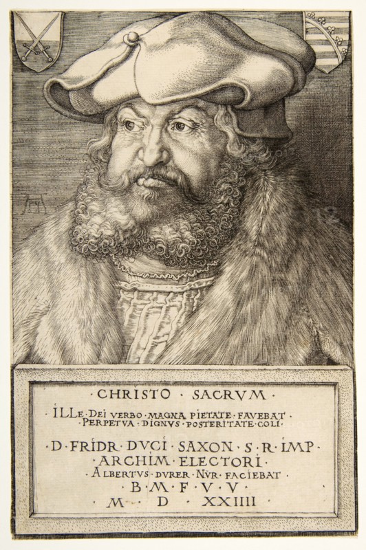Frederick the Wise, Elector of Saxony, pub. 1524. Creator: Albrecht Durer (1471 - 1528).
