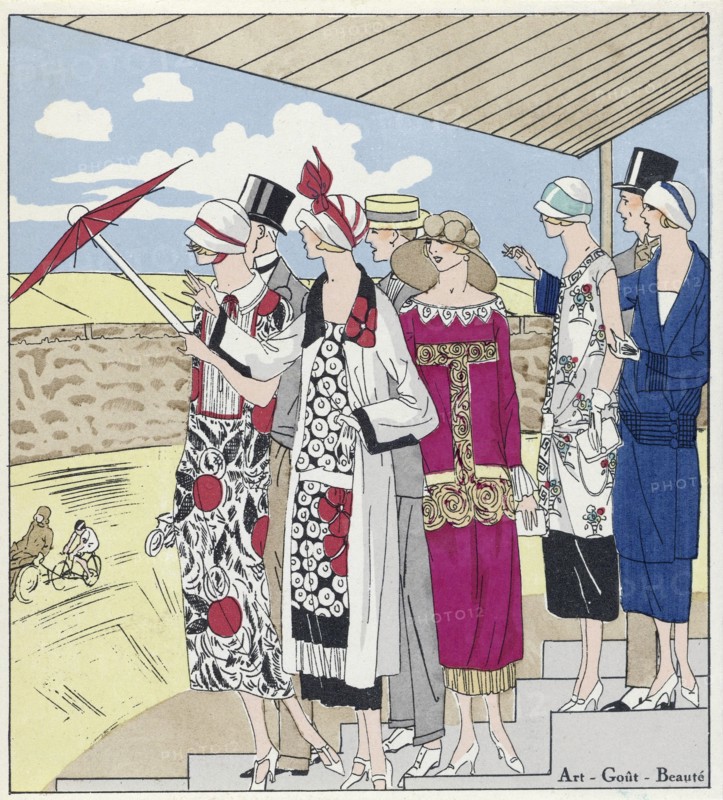 At the Velodrome, illustration from Art, Gout, Beaute, pub. 1924. Creator: French School (20th Century).