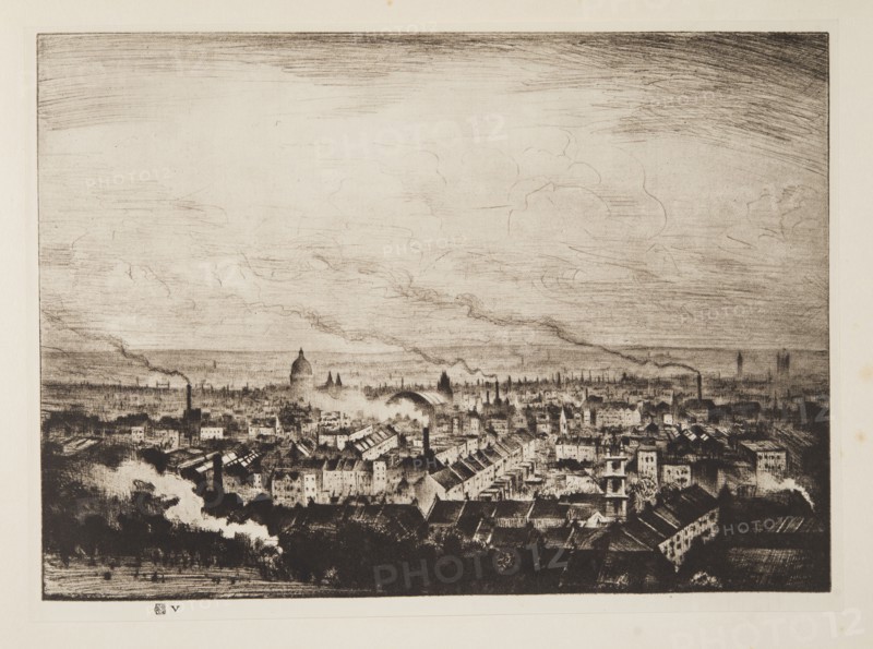 London from Parliament Hill, pub. 1923. Creator: Christopher Richard Wynne Nevinson (1889 ? 1946) .