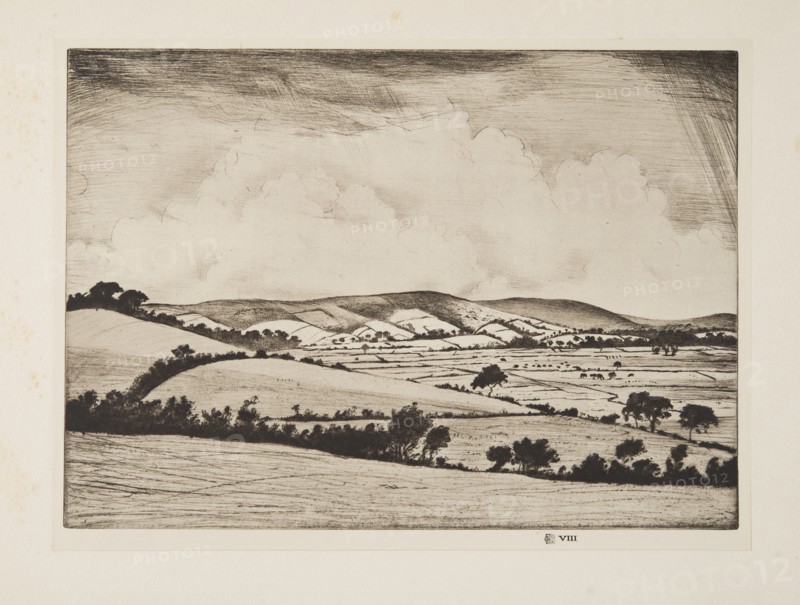 A Valley in the South Downs, pub. 1925. Creator: Christopher Richard Wynne Nevinson (1889 ? 1946) .