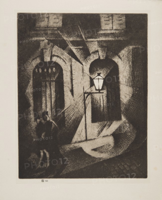 Sinister Paris Night, pub. 1929. Creator: Christopher Richard Wynne Nevinson (1889 ? 1946) .