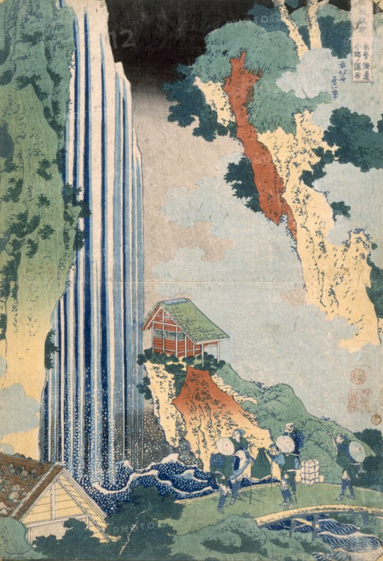Ona Waterfall on the Kisokaido, 1827. Creator: Katsushika Hokusai (1760-1849).