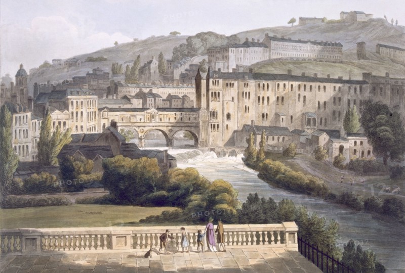 Pulteney Bridge, pub. 1806. Creator: John Claude Nattes (1765-1822).