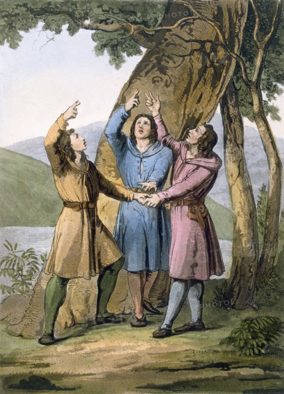 Switzerland: The three leaders of the Helvetian Confederation. Creator: Gallo Gallina (1796-1874).