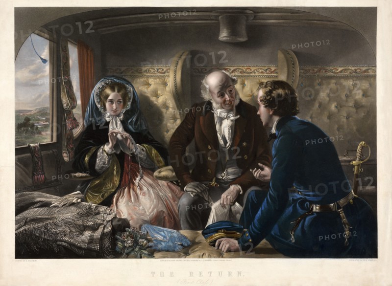 The Return (First Class), pub. 1857. Creator: Abraham Solomon (1824 - 1862) after.