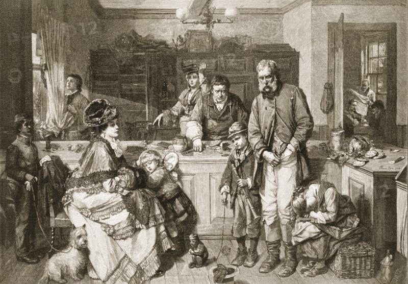From Hand to Mouth - He was One of the Few who Would not Beg, pub. 1879. Creator: Thomas Faed (1826 - 1900) after.