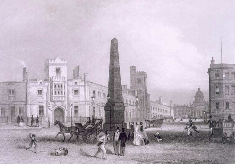 School for the Indigent Blind and Bethlehem Hospital, c1851-55. Creator: Thomas Hosmer Shepherd (1792-1864).