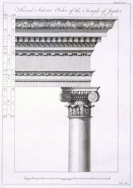 Second Interior Order of the Temple of Jupiter, pub. 1764. Creator: Robert Adam (1728-92).