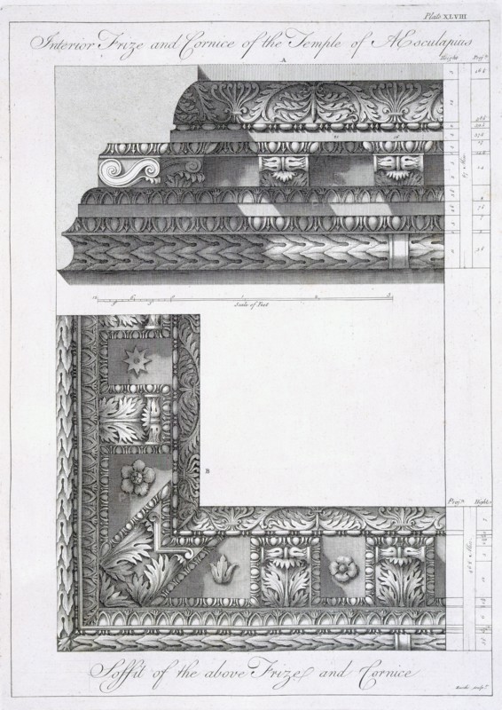 Interior frieze and cornice of the Temple of Aesculapius, pub. 1764.  Creator: Robert Adam (1728-92).