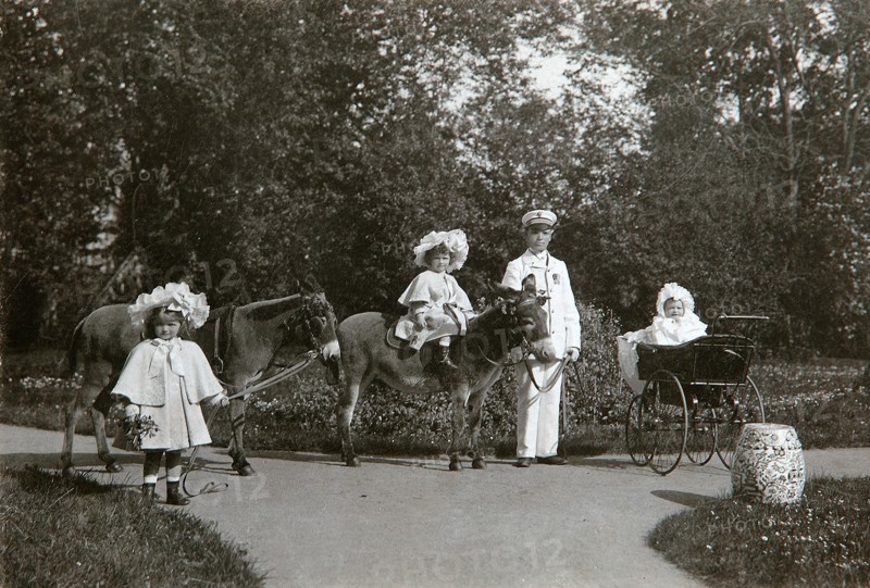 Grand Duchesses Olga, Tatiana, and Maria of Russia, Tsarskoye Selo, Russia, c1899-c1900. Artist: K von Hahn