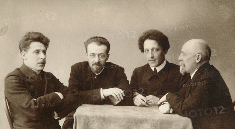 Four Russian poets, early 20th century.  Artist: Dmitri Spiridonovich Zdobnov