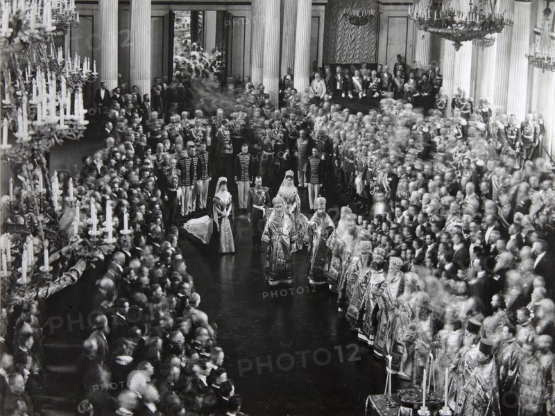Tsar Nicholas II at the opening ceremony of the first Duma, St Petersburg, Russia, 1906. Artist: Unknown
