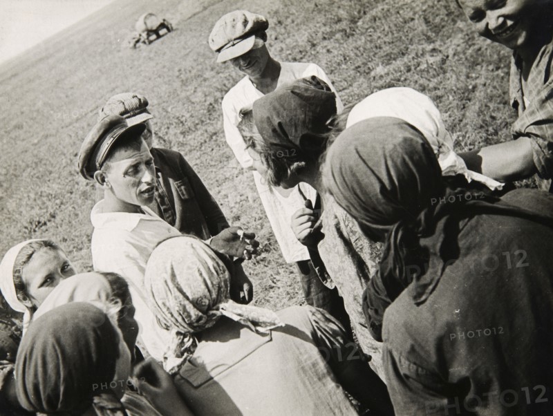 A Kolkhoz brigade taking a break, USSR, 1931. Artist: Anon