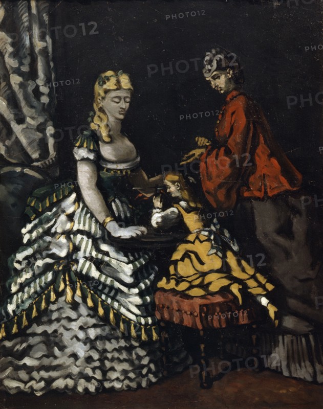 'Interior with Two Women and a Child', c1861. Artist: Paul Cezanne