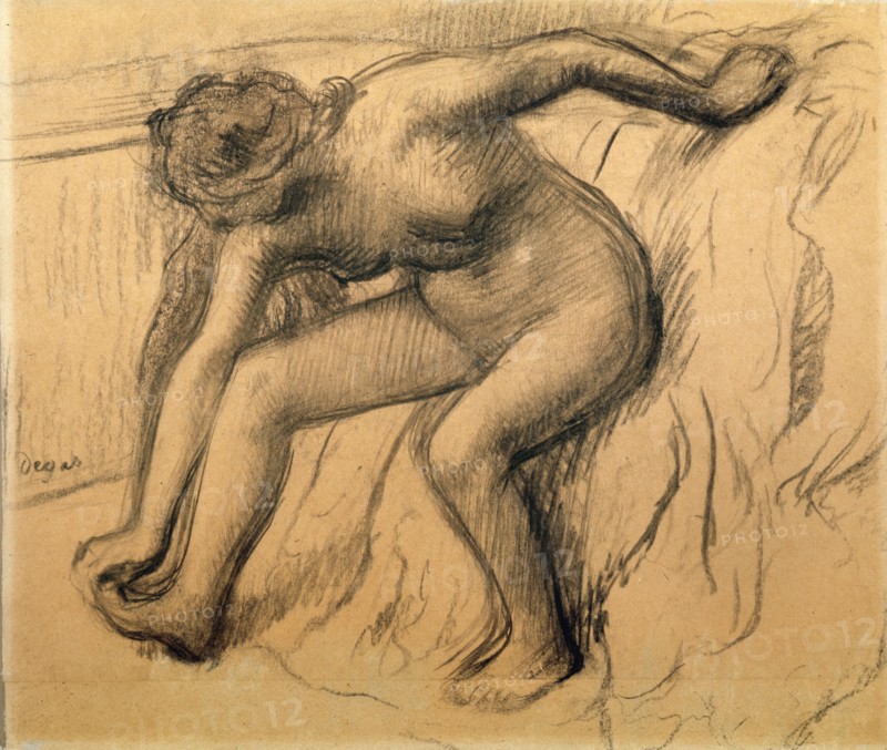 'After the Bath', 1892.  Artist: Edgar Degas