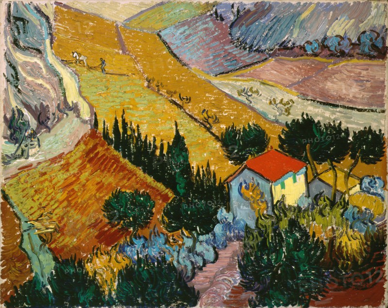 'Landscape with House and Ploughman', 1889.  Artist: Vincent van Gogh