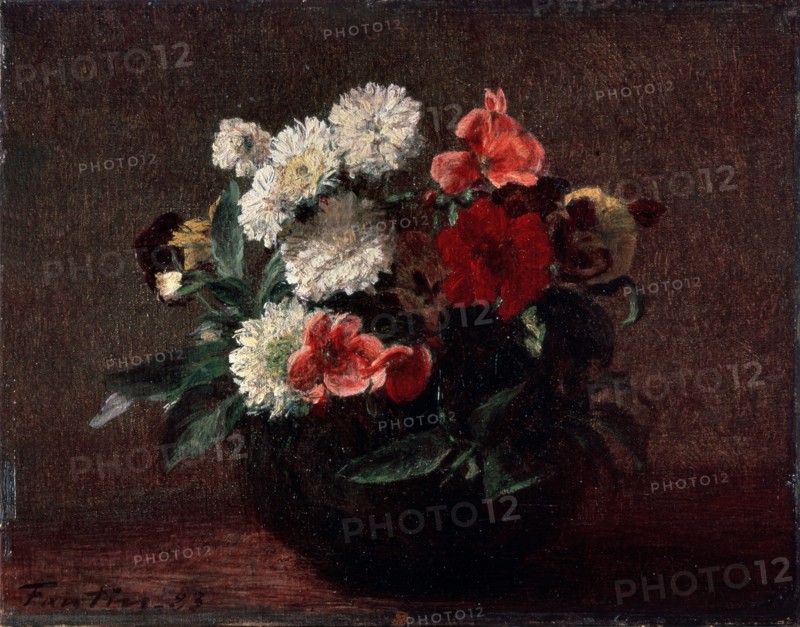 'Flowers in an Earthenware Vase', 1883.  Artist: Henri Fantin-Latour