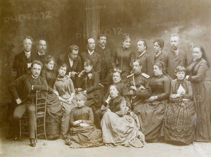 The first dramatic theatre group in Warsaw, 1866. Artist: Unknown