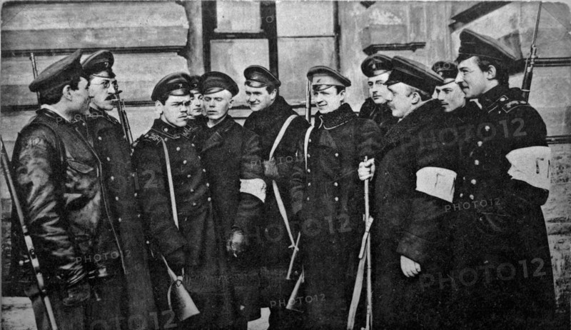 Revolutionary students after the February Revolution, Russia, 1917.  Artist: Anon