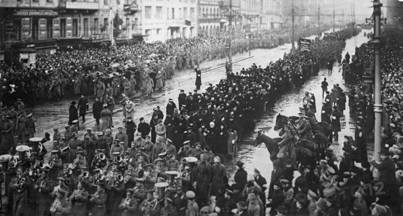 A mourning ceremony for victims of the February Revolution, Russia, 5 April, 1917. Artist: Anon
