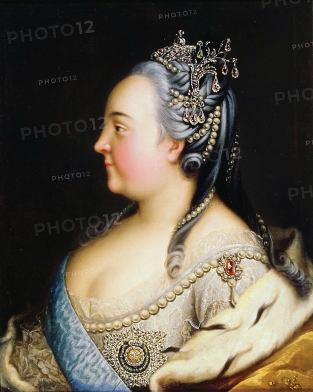 'Portrait of Empress Elisabeth with Pearls', c1768.  Creator: Heinrich Buchholz.