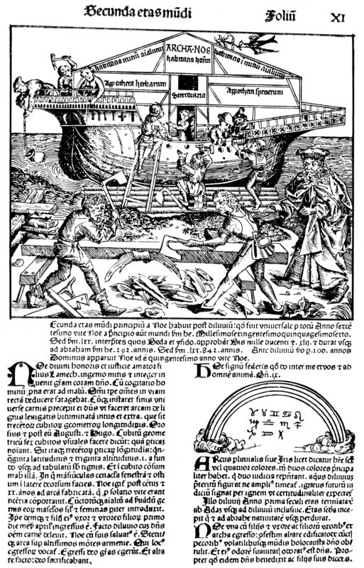 Page from the book The Nuremberg Chronicle, by Hartmann Schedel, 1493.  Artist: Michael Wolgemut
