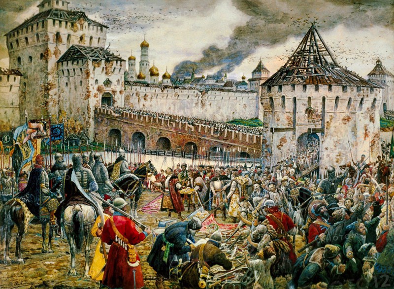 The expulsion of Polish invaders from the Moscow Kremlin, 1612 (late 19th or early 20th century). Artist: Ernest Ernestovich Lissner