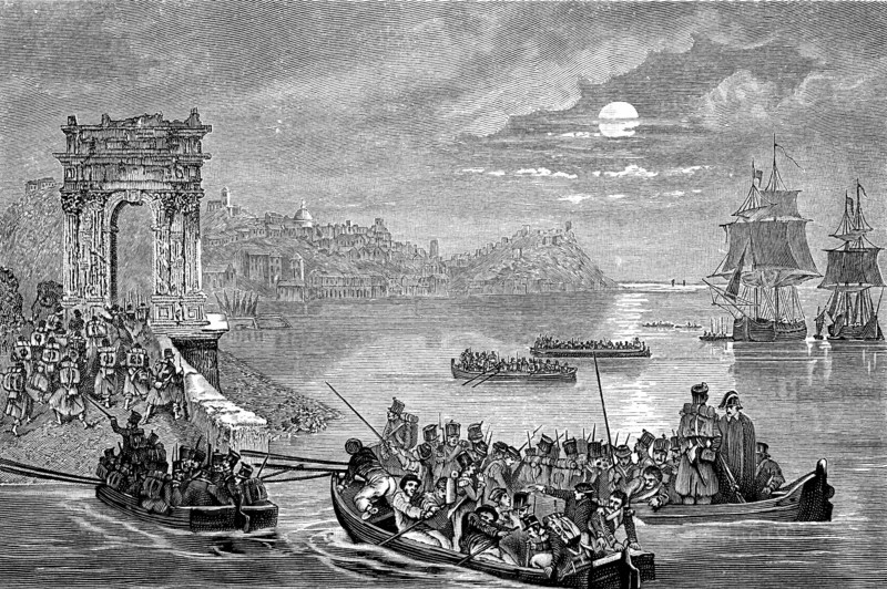 Occupation of Ancona by the French, Italy, 23 February 1832.  Artist: Philippe Auguste Jeanron