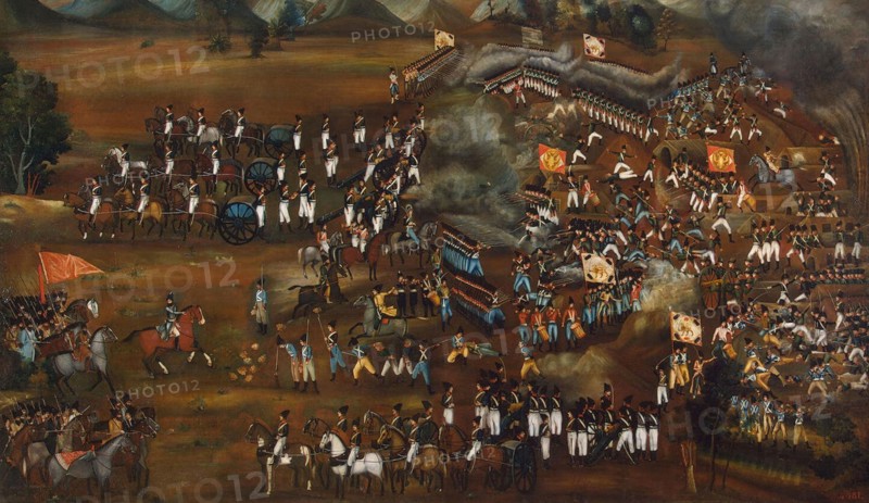 Battle between Persians and Russians near Sultanabad, 13 February 1812 (c1815). Artist: Unknown