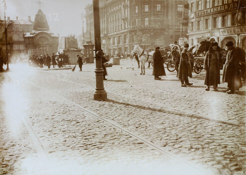 Okhotny Ryad (Hunting Row), Moscow, Russia, 16 March 1911. Artist: Unknown